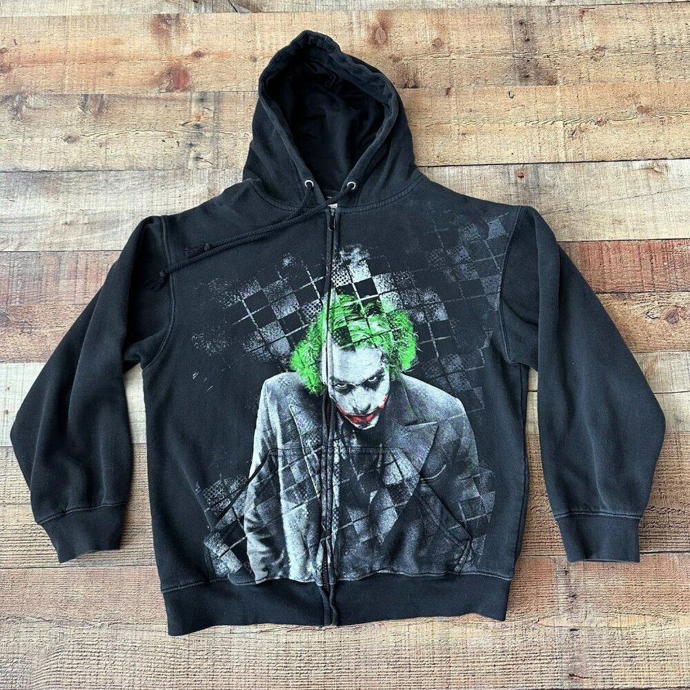 The Dark Knight Heath Ledger Joker Hoodie Mens Medium Black DC Comics Batman